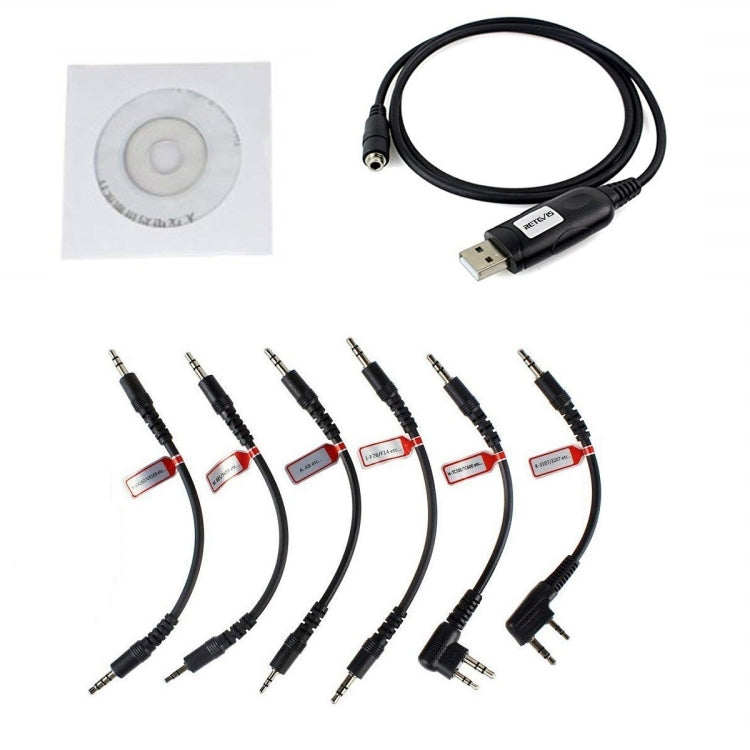 RETEVIS C9002 6 In 1 USB Program Programming Cable Adapter Write Frequency Line Set - Other Accessories by RETEVIS | Online Shopping South Africa | PMC Jewellery | Buy Now Pay Later Mobicred