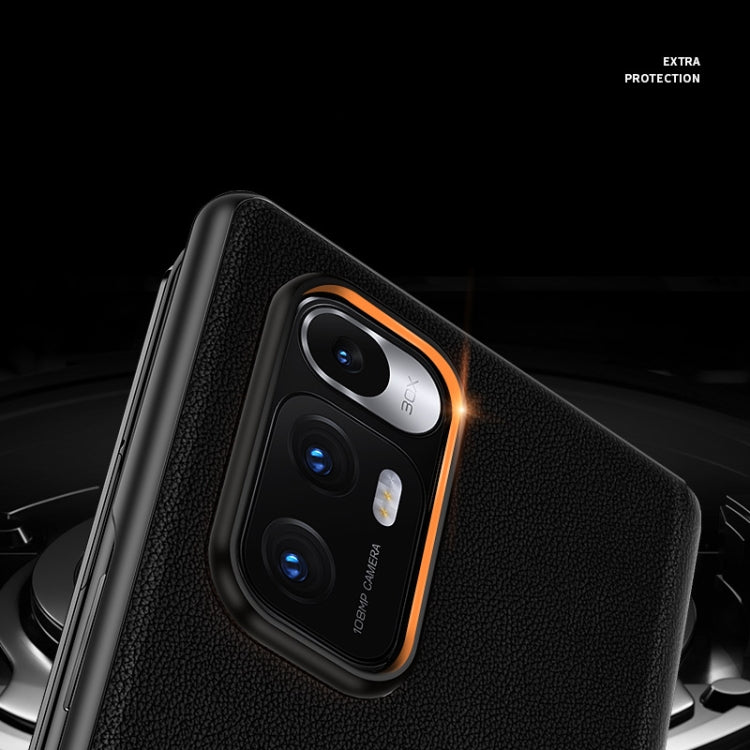 For Xiaomi Mi Mix Fold Matte First Layer Cowhide Folding Leather Case(Purple) - Xiaomi Cases by PMC TechLife | Online Shopping South Africa | PMC TechLife