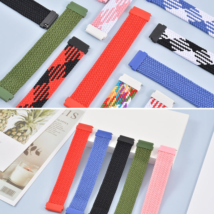 Compatible with Garmin Vivoactive 3 Adjustable Nylon Braided Elasticity Watch Band, Size:125mm(Rainbow)
