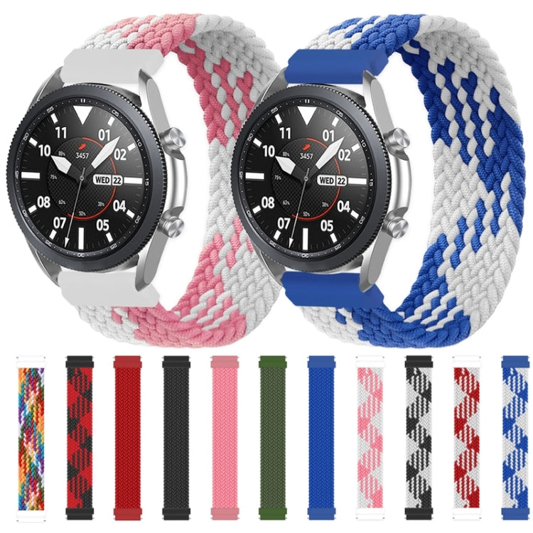 Compatible with Garmin Vivoactive 3 Adjustable Nylon Braided Elasticity Watch Band, Size:125mm(Rainbow)