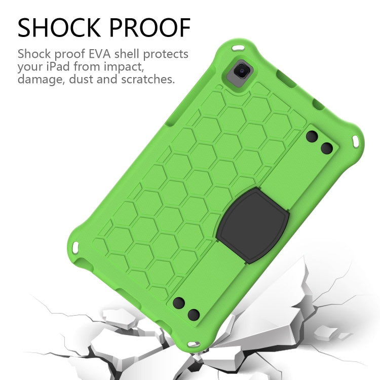 For Samsung Galaxy Tab A 8.0 & S Pen (2019)P200/P205 Honeycomb Design EVA + PC Four Corner Shockproof Protective Case with Strap(Green+Black)