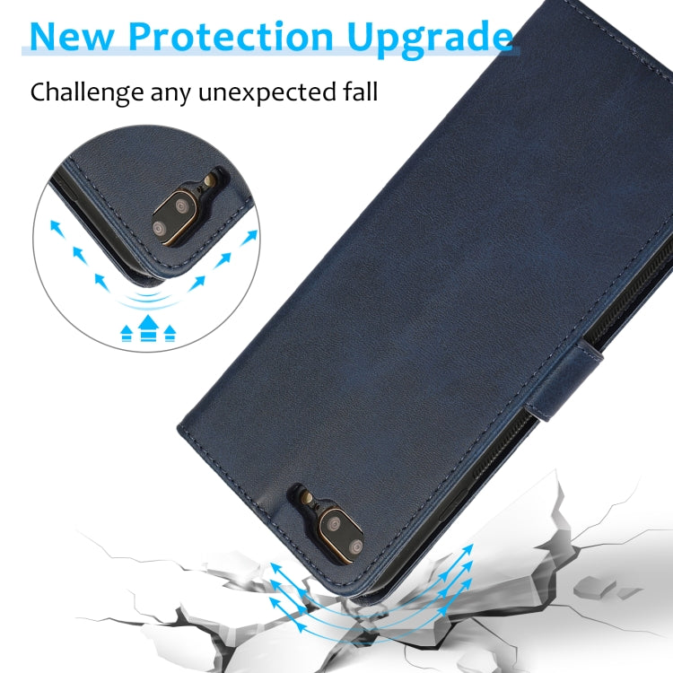 Calf Texture 2 in 1 Detachable Magnetic Back Cover Horizontal Flip Leather Case with Holder & Card Slots & Wallet & Photo Frame For iPhone 8 Plus / 7 Plus(Blue)