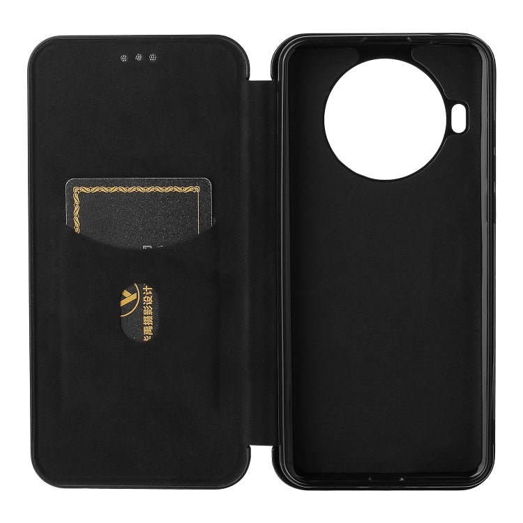 For Cubot Note 20 Carbon Fiber Texture Horizontal Flip TPU + PC + PU Leather Case with Card Slot(Black)