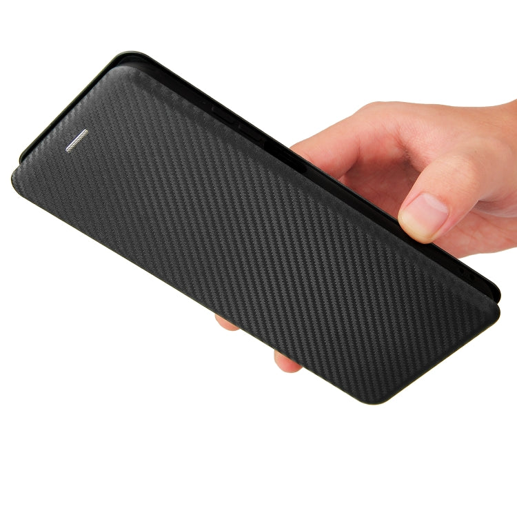 For Nokia X10 Carbon Fiber Texture Horizontal Flip TPU + PC + PU Leather Case with Card Slot(Black)