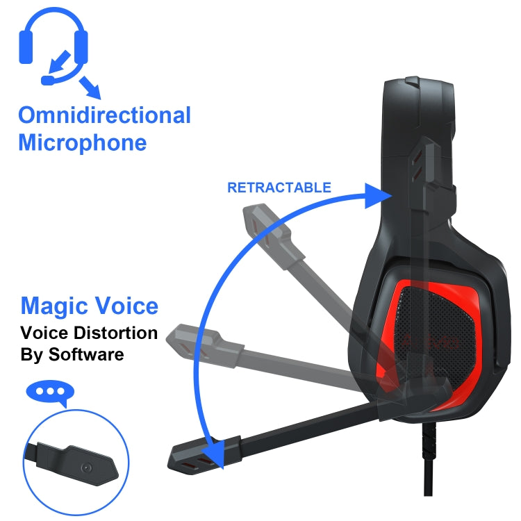 Anivia MH602 3.5mm Wired Gaming Headset with Microphone(Black Red) - free shipping - PMC Jewellery - Order now!