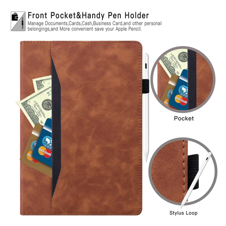 For iPad 9.7 2018 & 2017 / Pro 9.7 / Air 2 Business Shockproof Horizontal Flip Leather Case with Holder & Card Slots & Photo Frame & Pen Slot & Sleep / Wake-up Function(Brown)