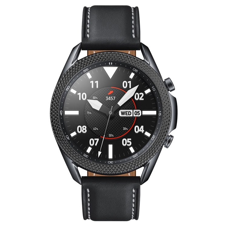 For Samsung Galaxy Watch 3 41mm Smart Watch Rhombus Texture Bezel Ring(Black) - Watch Cases by ENKAY