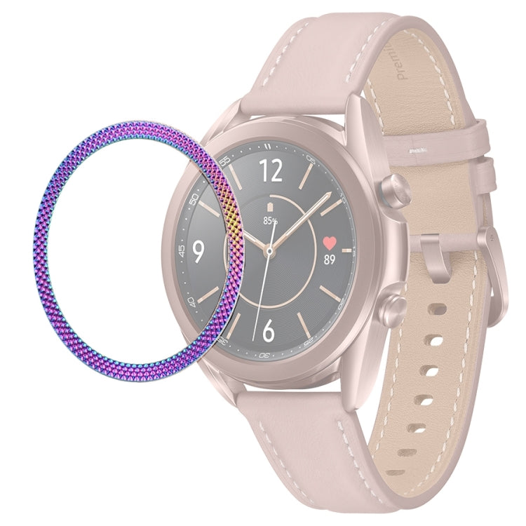 For Samsung Galaxy Watch 3 41mm Smart Watch Rhombus Texture Bezel Ring(Colorful) - Watch Cases by ENKAY