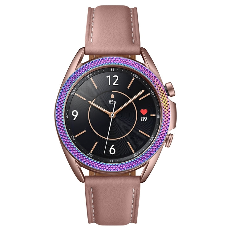 For Samsung Galaxy Watch 3 41mm Smart Watch Rhombus Texture Bezel Ring(Colorful) - Watch Cases by ENKAY