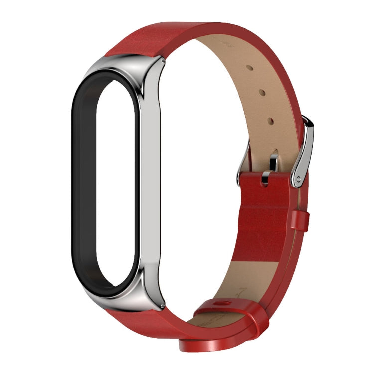 For Xiaomi Mi Band 6 / 5 / 4 / 3 Mijobs CS Microfiber Leather Watch Band(Red + Silver) - Watch Bands by MIJOBS