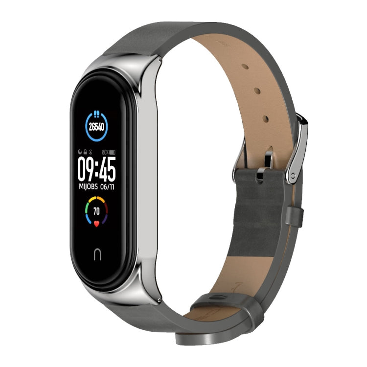 For Xiaomi Mi Band 6 / 5 / 4 / 3 Mijobs CS Microfiber Leather Watch Band(Gray)