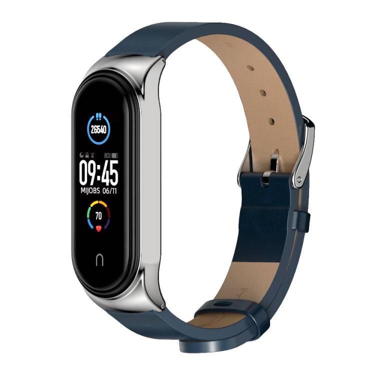 For Xiaomi Mi Band 6 / 5 / 4 / 3 Mijobs CS Microfiber Leather Watch Band(Blue)