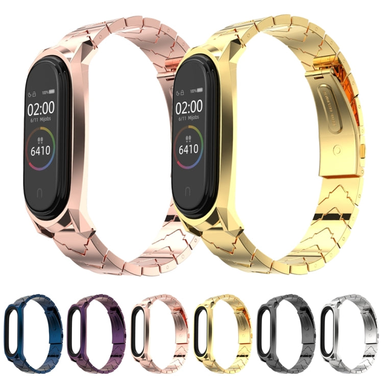 For Xiaomi Mi Band 6 / 5 / 4 / 3 Mijobs GT Metal Stainless Steel V Type Watch Band(Rose Gold) - free shipping - PMC TechLife - Order now!