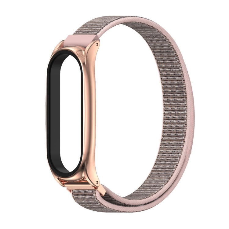 For Xiaomi Mi Band 6 / 5 / 4 / 3 Mijobs Nylon Loop Plus Watch Band Watch Band(Pink Sand Rose Gold) - Watch Bands by MIJOBS