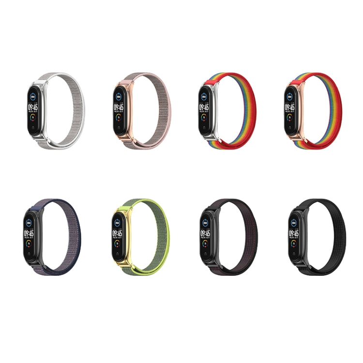 For Xiaomi Mi Band 6 / 5 / 4 / 3 Mijobs Nylon Loop Plus Watch Band Watch Band(Seashell Silver) - Watch Bands by MIJOBS | Online Shopping South Africa | PMC TechLife | Buy Now Pay Later Mobicred