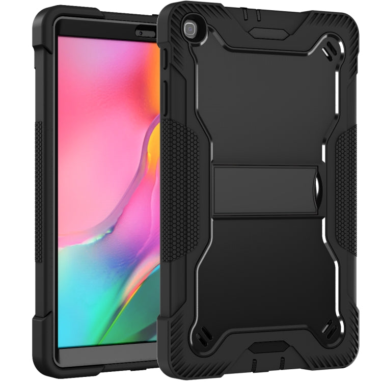 For Samsung Galaxy Tab A 10.1 (2019) Silicone + PC Shockproof Protective Case with Holder(Black)