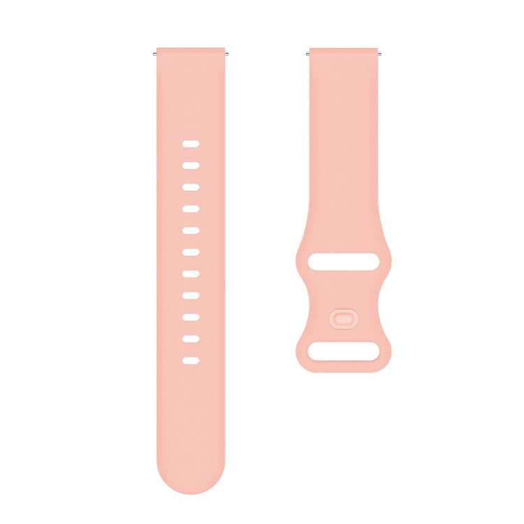 20mm For Amazfit GTS4 / GTS4 mini / GTS3 Universal Inner Back Buckle Perforation Silicone Watch Band(Pink) - Watch Bands by MIJOBS