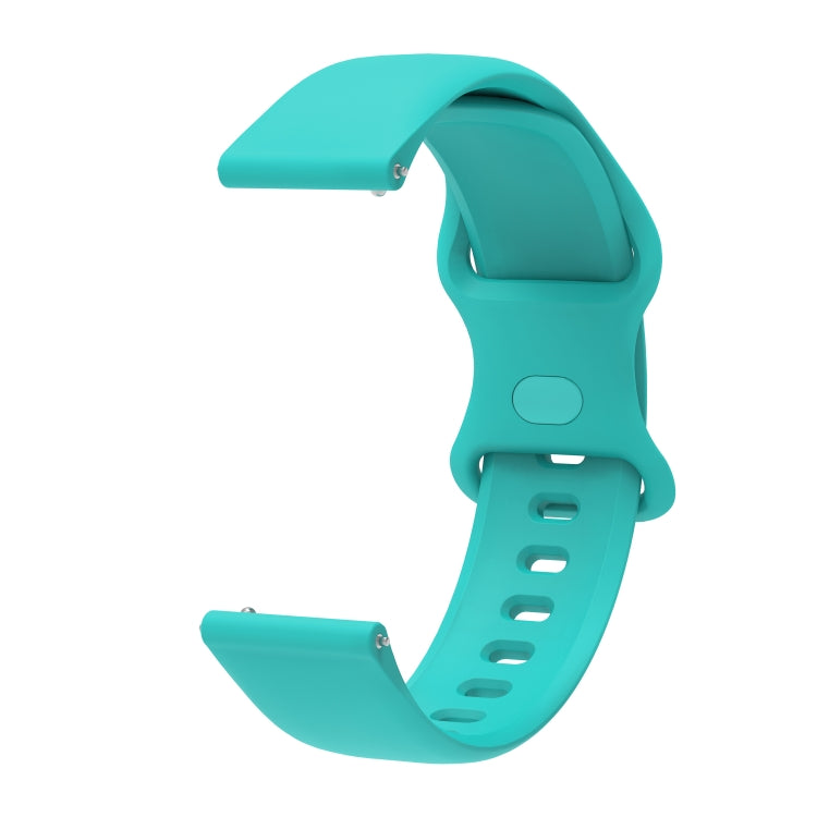 20mm For Amazfit GTS4 / GTS4 mini / GTS3 Universal Inner Back Buckle Perforation Silicone Watch Band(Mint Green) - Watch Bands by MIJOBS