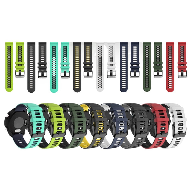 22mm For Xiaomi Haylou RT RS3 LS04 / LS05S Universal Two-color Silicone Watch Band(Green Black) - Watch Bands by MIJOBS | Online Shopping South Africa | PMC TechLife | Buy Now Pay Later Mobicred