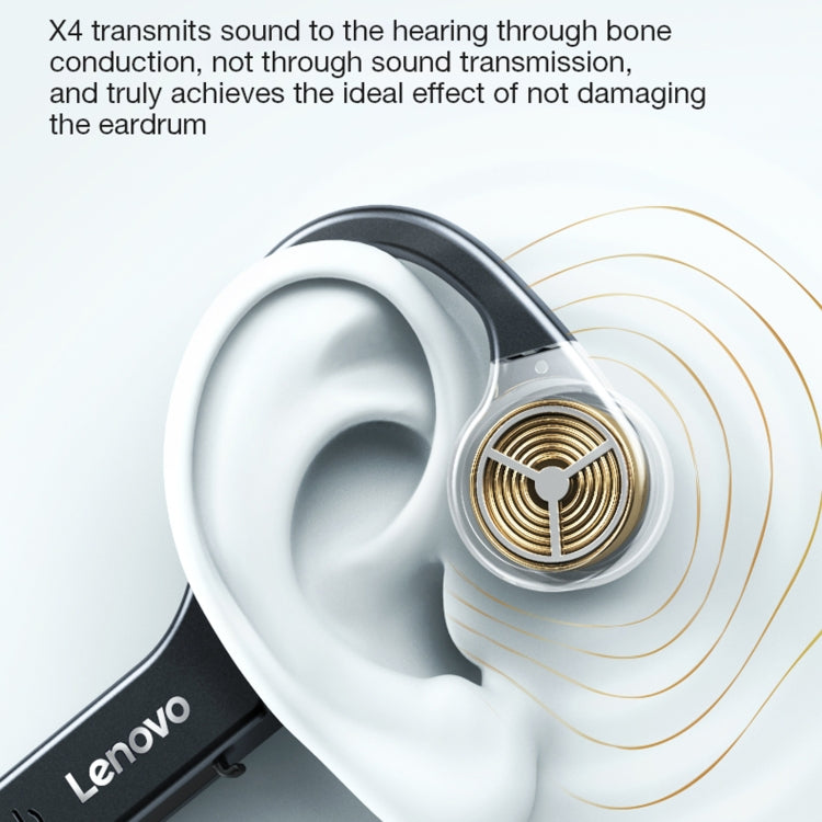 Lenovo X4 Bluetooth 5.0 Waterproof Bone Conduction Wireless Bluetooth Earphone(Black) - free shipping - PMC Jewellery - Order now!