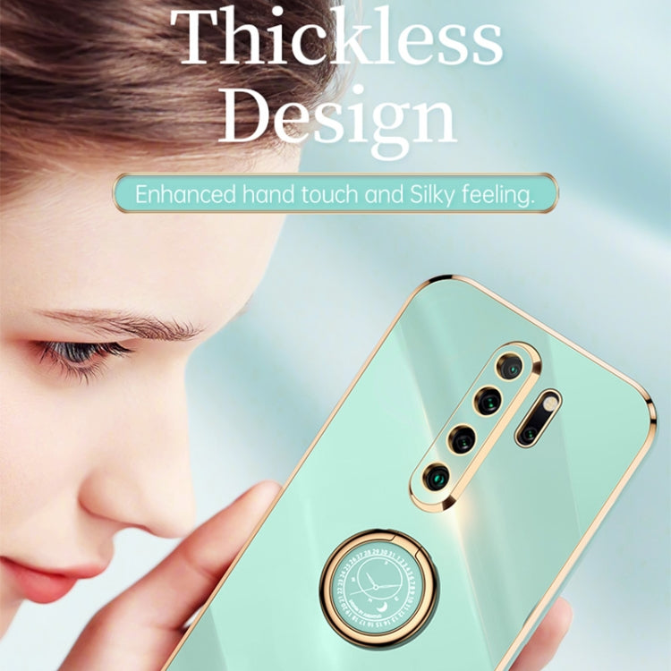 For Xiaomi Redmi Note 8 Pro XINLI Straight Edge 6D Electroplate TPU Phone Case with Ring Holder(Hawthorn Red)