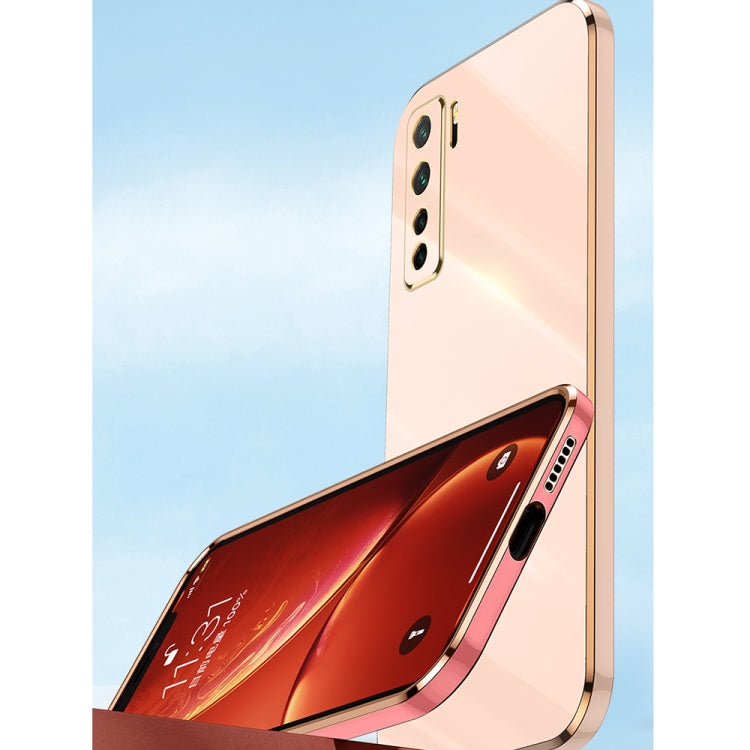For Huawei nova 7 SE XINLI Straight Edge 6D Electroplate TPU Phone Case(Pink) - Huawei Cases by XINLI | Online Shopping South Africa | PMC TechLife | Buy Now Pay Later Mobicred