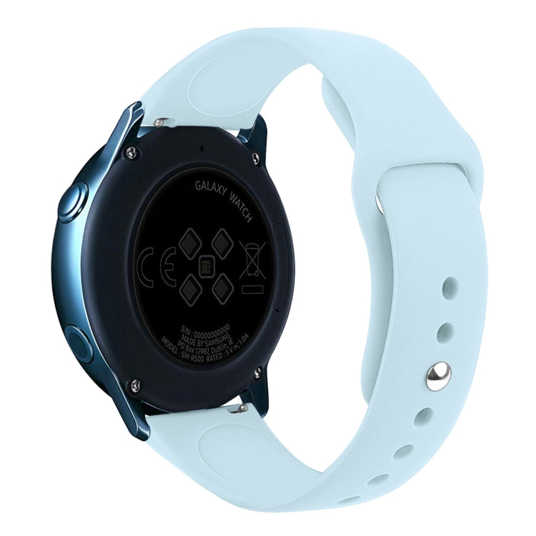 For Samsung Galaxy Watch Active2 Bluetooth Version 44mm Smart Watch Solid Color Silicone Watch Band, Size:L (Light Blue) - Watch Bands by PMC Jewellery | Online Shopping South Africa | PMC Jewellery | Buy Now Pay Later Mobicred
