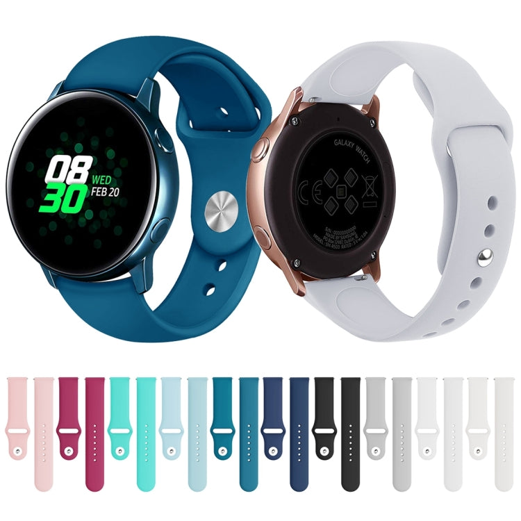 For Samsung Galaxy Watch Active2 Bluetooth Version 44mm Smart Watch Solid Color Silicone Watch Band, Size:L (Light Blue) - Watch Bands by PMC Jewellery | Online Shopping South Africa | PMC Jewellery | Buy Now Pay Later Mobicred