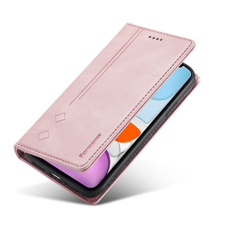 For iPhone 11 Forwenw F2 Series Magnetic Horizontal Flip Leather Case with Holder & Card Slots & Wallet (Rose Gold) - iPhone 11 Cases by Forwenw | Online Shopping South Africa | PMC Jewellery | Buy Now Pay Later Mobicred