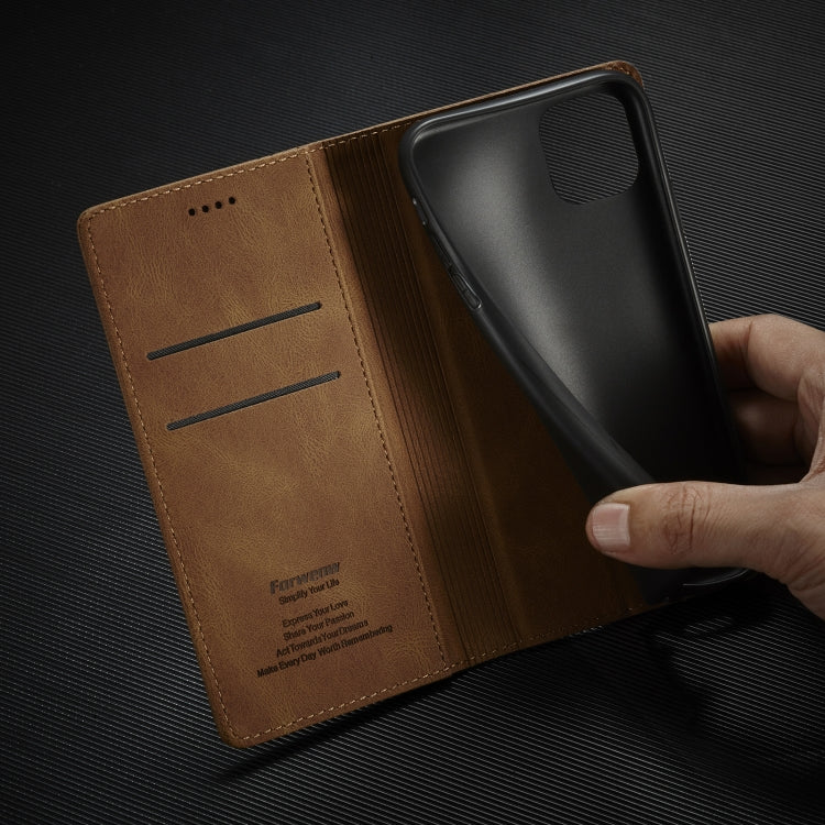 For iPhone 11 Forwenw F2 Series Magnetic Horizontal Flip Leather Case with Holder & Card Slots & Wallet (Rose Gold) - iPhone 11 Cases by Forwenw | Online Shopping South Africa | PMC TechLife | Buy Now Pay Later Mobicred