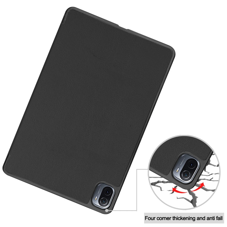 For Xiaomi Pad 5 Custer Texture Horizontal Flip Leather Case with Three-folding Holder & Sleep / Wake-up Function(Black) - free shipping - PMC TechLife - Order now!
