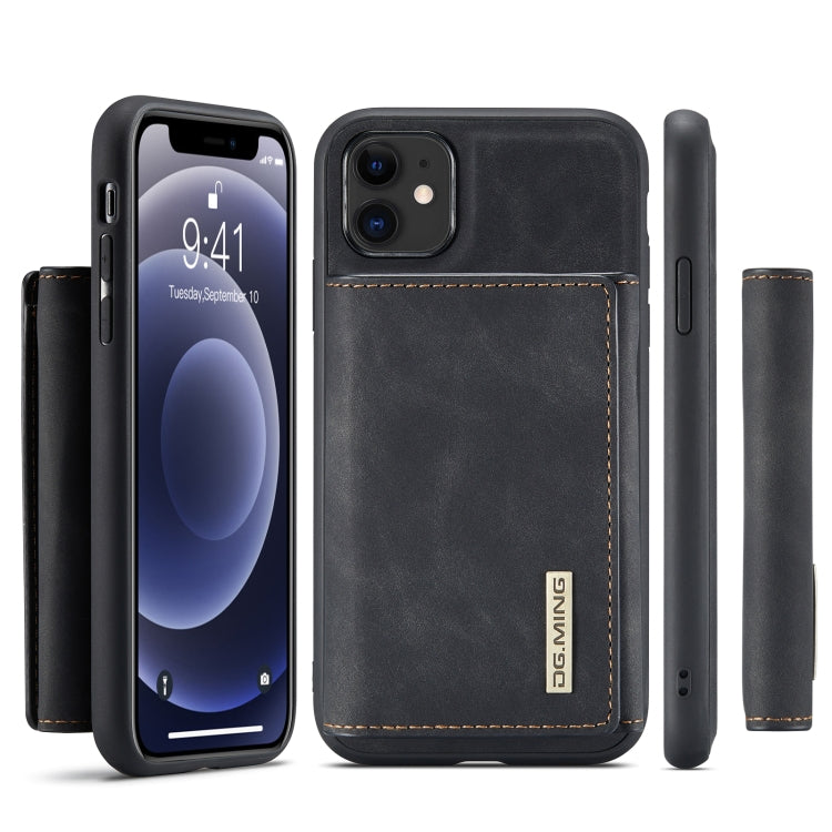 DG.MING M1 Series 3-Fold Multi Card Wallet Back Cover Shockproof Case with Holder Function For iPhone 11(Black) - iPhone 11 Cases by DG.MING | Online Shopping South Africa | PMC TechLife | Buy Now Pay Later Mobicred