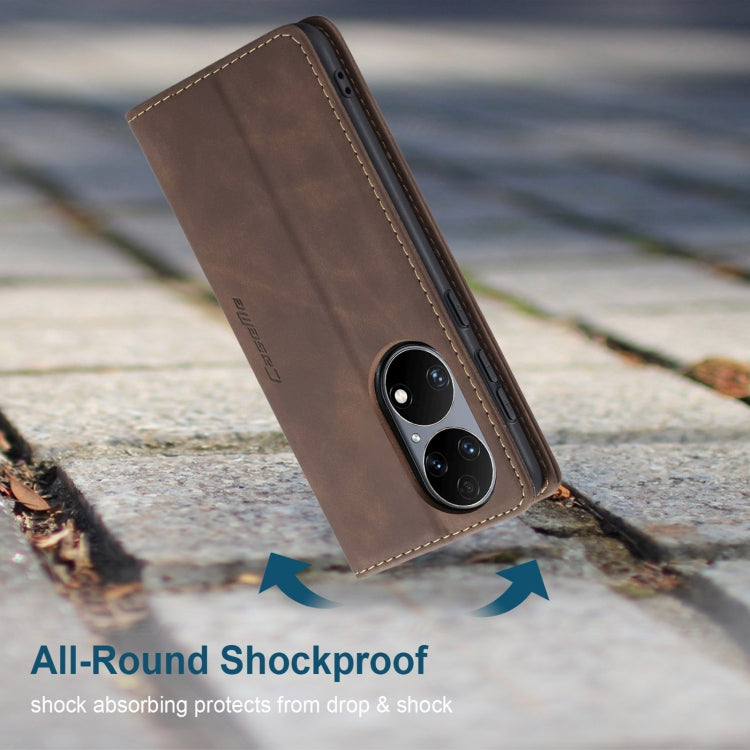 CaseMe 013 Multifunctional Horizontal Flip Leather Case with Holder & Card Slot & Wallet For Huawei P50(Coffee) - Huawei Cases by CaseMe | Online Shopping South Africa | PMC TechLife | Buy Now Pay Later Mobicred