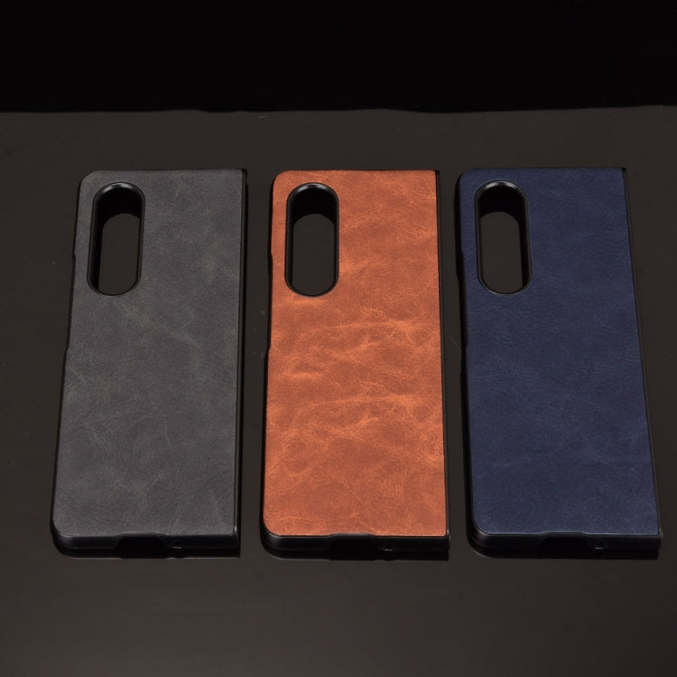 For Samsung Galaxy Z Fold3 5G Shockproof Sheep Skin PC + PU + TPU Case(Brown)