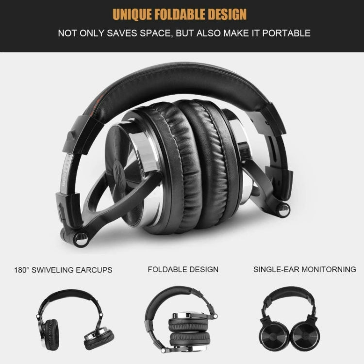 OneOdio Pro-10 Head-mounted Noise Reduction Wired Headphone with Microphone, Color:Black Red