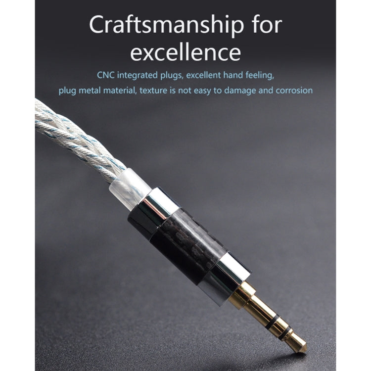 KZ 3.5mm Plug 784-core Blue Silver Mixed Braided Silver-plated Earphone Upgrade Cable For KZ ZS10 Pro / DQ6 / ASX, Cable Length: 1.2m(C Style) - free shipping - PMC Jewellery - Order now!