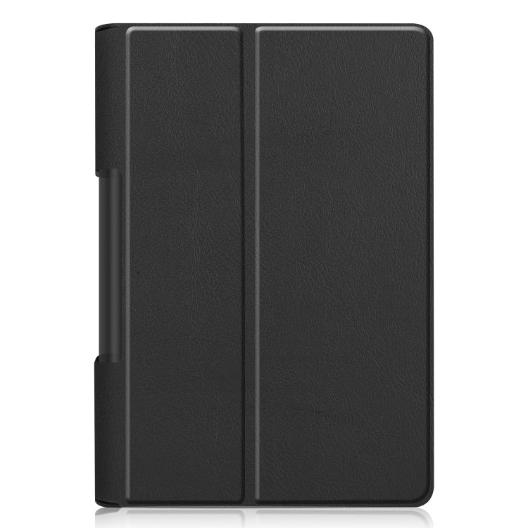 For Lenovo Yoga Smart Tab Custer Texture Horizontal Flip Leather Case with Two-folding Holder(Black)