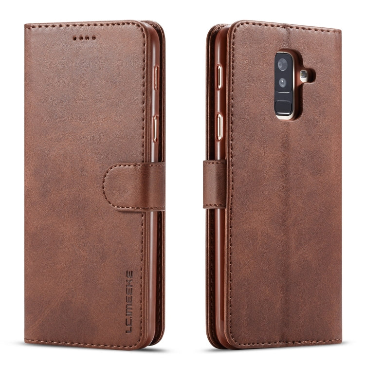 For Galaxy A6 Plus (2018) LC.IMEEKE Calf Texture Horizontal Flip Leather Case, with Holder & Card Slots & Wallet(Brown) - Galaxy Phone Cases by LC.IMEEKE | Online Shopping South Africa | PMC Jewellery | Buy Now Pay Later Mobicred