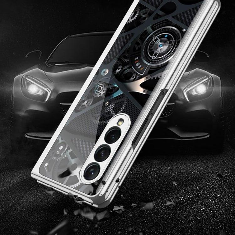 For Samsung Galaxy Z Fold3 5G GKK Electroplating Painted Tempered Glass Phone Case(Lion) - Galaxy Phone Cases by GKK | Online Shopping South Africa | PMC TechLife | Buy Now Pay Later Mobicred