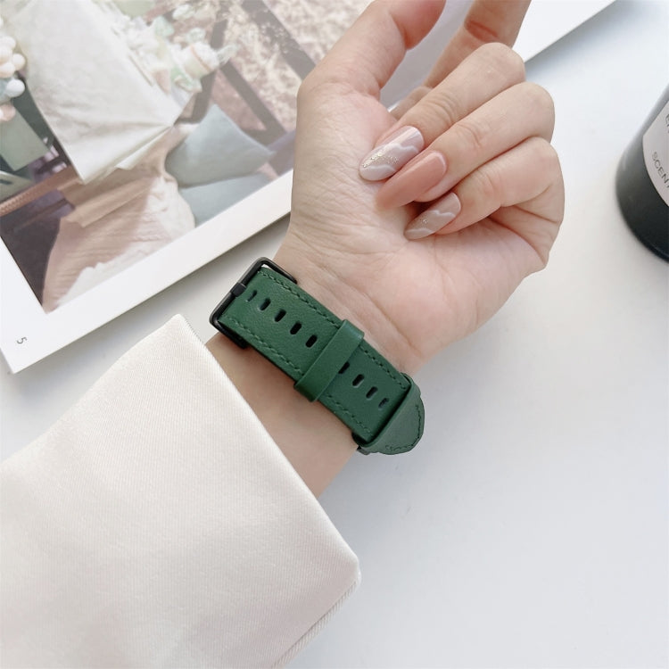 For Samsung Galaxy Watch4 40mm / 44mm Double-sided Leather Strap Watch Band(Grey)