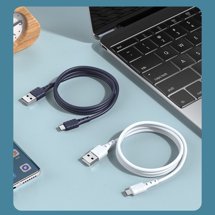 REMAX RC-179m 2.4A Micro USB High Elastic TPE Fast Charging Data Cable, Length: 1m(White)