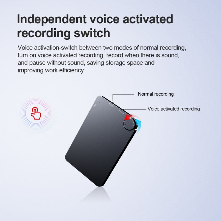 K2 Portable Ultra-thin Card Voice Recorder, Capacity:4GB(Black)