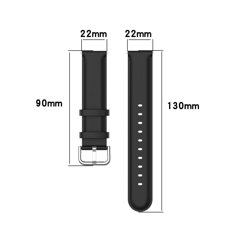 For Huawei Watch GT 3 46mm/GT Runner 22mm Round Tail Leather Watch Band(Grey)