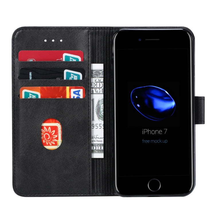 For iPhone 8 / 7 GUSSIM Magnetic Horizontal Flip Leather Case with Holder & Card Slots & & Wallet(Black)
