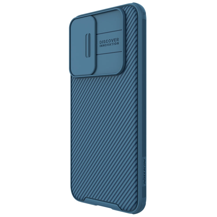For Samsung Galaxy S22+ 5G NILLKIN Black Mirror Pro Series Camshield Phone Case(Blue)