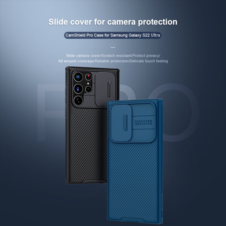 For Samsung Galaxy S22 Ultra 5G NILLKIN Black Mirror Pro Series Camshield Phone Case(Black) - free shipping - PMC Jewellery - Order now!