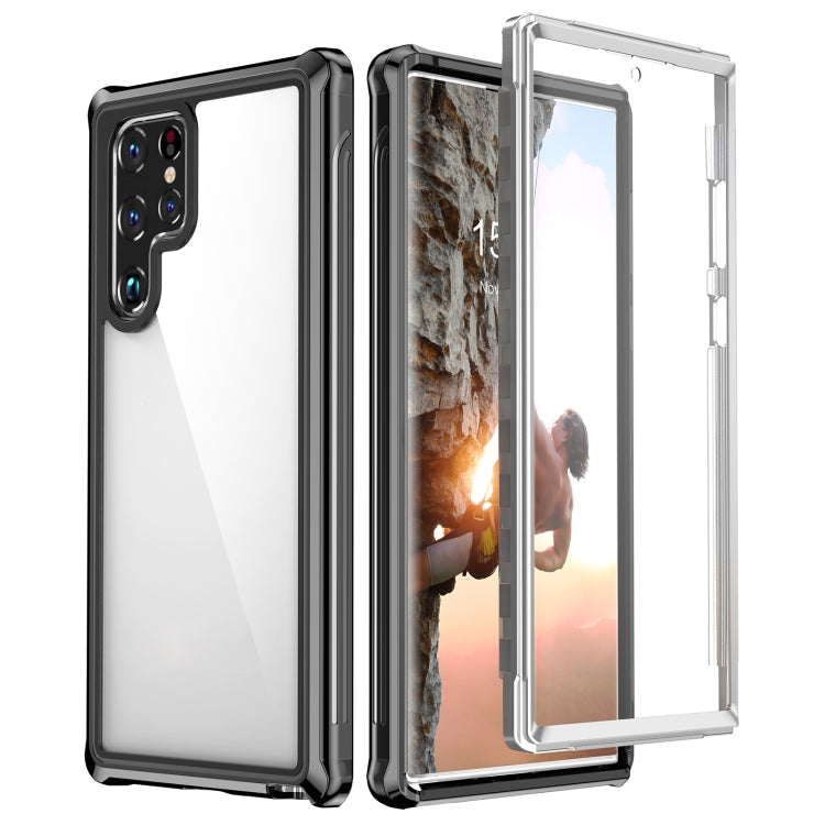 For Samsung Galaxy S22 Ultra 5G RedPepper Transparent Dot Shockproof Waterproof PC + TPU Phone Case(Black) - Galaxy S22 Ultra 5G Cases by RedPepper | Online Shopping South Africa | PMC Jewellery | Buy Now Pay Later Mobicred