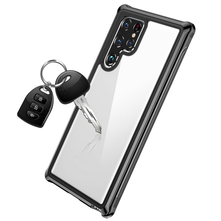 For Samsung Galaxy S22 Ultra 5G RedPepper Transparent Dot Shockproof Waterproof PC + TPU Phone Case(Black) - Galaxy S22 Ultra 5G Cases by RedPepper | Online Shopping South Africa | PMC Jewellery | Buy Now Pay Later Mobicred