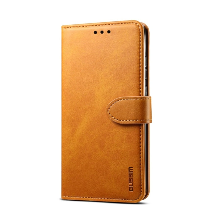 For Huawei P20 Lite GUSSIM Business Style Horizontal Flip Leather Case with Holder & Card Slots & Wallet(Khaki) - Huawei Cases by GUSSIM | Online Shopping South Africa | PMC Jewellery | Buy Now Pay Later Mobicred