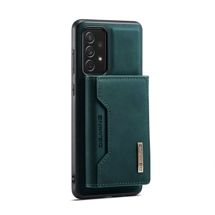 For Samsung Galaxy A73 5G DG.MING M2 Series 3-Fold Multi Card Bag + Phone Case(Green)